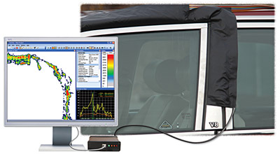 Tactilus software depicting the characterization of pressure distribution and magnitude while the sensor element is positioned 
in a door seal